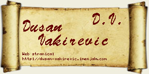 Dušan Vakirević vizit kartica